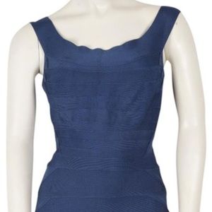 Herve Leger - Quinn Blue Off-Shoulder Dress Size S